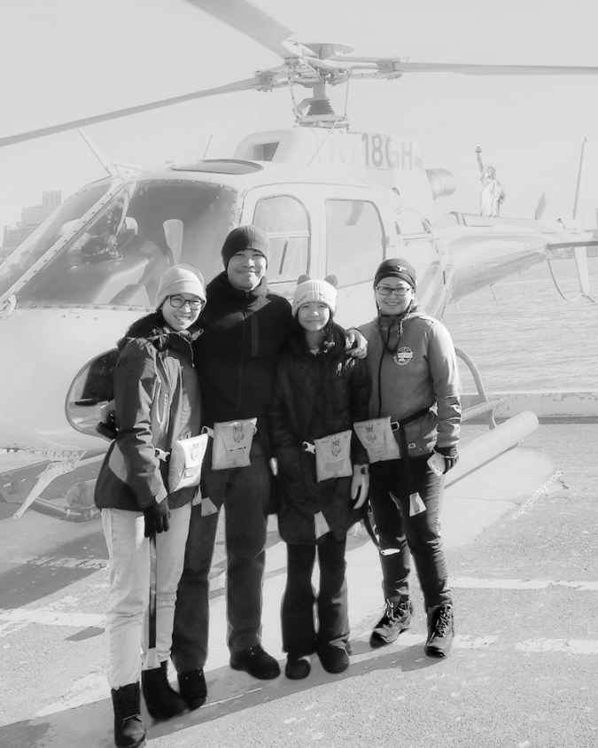 Patsy Woo on Helicopter